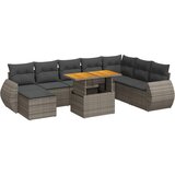 Maison Chic Seti vrtnega pohištva - Vrtna garnitura - Vrtni pohištvo set 9-delna z blazinami siv poli ratan, (21796761) | Shoptok.si