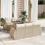 vidaXL 6-dijelni set vrtnih sofa s jastucima bež od poliratana | shoptok.hr
