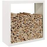  Stalak za drva za ogrjev bijeli 100x40x100 cm čelični | shoptok.hr