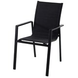 SUNFUN melina vrtna fotelja koja se može slagati jedna na drugu (d x š x v: 66 x 56,5 x 91 cm, aluminij, naslon od tekstila, crne boje) Cijene