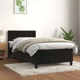 Box spring postelja z vzmetnico črna 90x200 cm žamet, (20726599) Cene