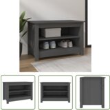 The Living Store Klop za čevlje siva 70x38x45,5 cm trdna borovina - Klop Za Čevlje, (21744488) Cene