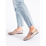 Shelvt Beige patent ballerinas with fastening Cijene