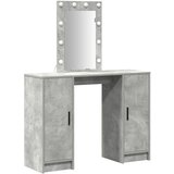vidaXL Make-up Miza z LED Svetlobami Betonsko Siva 102x33x135 cm, (22008790) Cene