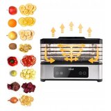 Modern Home INOX veliki dehidrator hrane – za gljive, voće i povrće, s konvekcijom, 400 W i tajmerom u