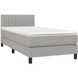  Box spring postelja z vzmetnico LED svetlo siva 80x200 cm blago, (20930453) | Shoptok.si