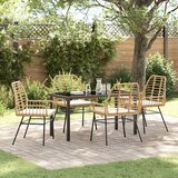 vidaXL set od 5 komada vrtnih stolica s jastučićima smeđi poly rattan Cijene