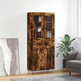 vidaXL Visoka komoda dimljen hrast 69,5x34x180 cm inženirski les | Shoptok.si