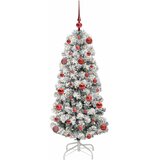  Umjetno božićno drvce s nogom s stalakom Zelena i bijela 120 cm | shoptok.hr