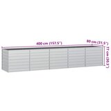  Povišena vrtna gredica 400 x 80 x 77 cm pocinčani čelik srebrna | shoptok.hr