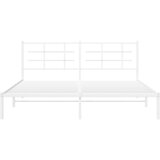  Metalni okvir za krevet s uzglavljem bijeli 183x213 cm | shoptok.hr
