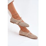Boto Ballet Flats With Weaving And Straps Beige Partheda | ePonuda.com