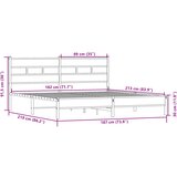  Metalni okvir kreveta bez madraca boja hrasta sonome 183x213 cm | shoptok.hr