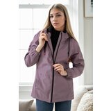 Dewberry 53121 Hooded Women Raincoat-PLUM Cene