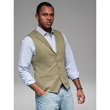 Ombre Fitted men's structured knit vest with lapels - olive | Shoptok.si