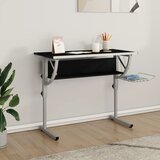 vidaXL Delovna miza črna in siva 110x53x(58-87) cm inžen. les in jeklo Cene