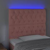  LED uzglavlje ružičasto 100x7x118/128 cm baršunasto | shoptok.hr