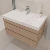 Kolpa San Naomi Set Delux 80cm Braon (Ormarić sa umivaonikom + Ogledalo/ormarić + Visoki ormarić) Slike