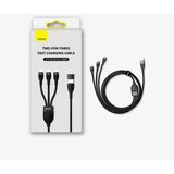 Baseus USB kabel 3u1 Flash Series II USB A to Micro + Lightning 8-pin + Type C 100W 1.2m plavi | shoptok.hr
