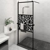  The Living Store Pregrada za tuš s polico črna 80x195 cm ESG steklo in aluminij - Stena Za Tuš, (21487562) Cene