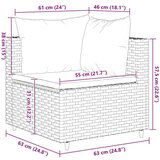 vidaXL 6-dijelna vrtna garnitura s jastucima smeđa od poliratana | shoptok.hr