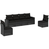 Maison Chic Seti vrtnega pohištva - Vrtna garnitura - Vrtni pohištvo set 6-delna z blazinami črna poli ratan, (21813215) | Shoptok.si