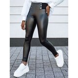 DStreet Spodnie damskie woskowane z wysokim stanem TARMZ czarne | Shoptok.si