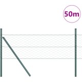 vidaXL šesterokotna ograja Zelena 0,8x50 m Jeklo, stebri za ograjo 13 kosov Zelena Ø32 mm 120 cm Galvanizirano jeklo | Shoptok.si