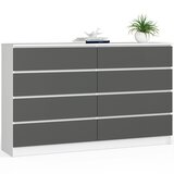AKORD Komoda, 8 Predalov, Bela/Siva, (5000332110) | Shoptok.si