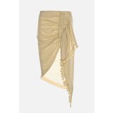 Trendyol Beige Tie Detail Linen Skirt Cene