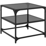  Stolići za kavu s crnim staklenim vrhom 2 kom 50x50x45 cm čelik | shoptok.hr
