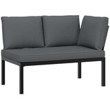 vidaXL Vrtna sedežna garnitura z blazinami 3-delna črn aluminij | Shoptok.si