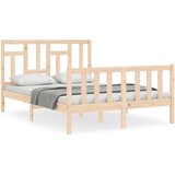 The Living Store Posteljni okvir z vzglavjem 120x200 cm trden les - Posteljni Okvir, (21523992) | Shoptok.si