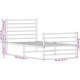 Metalni okvir kreveta uzglavlje i podnožje crni 90 x 200 cm | shoptok.hr