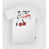 Here To Get Lucky Tech Tee white