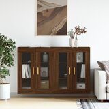 Maison Chic Stenska omarica - Zidna omarica 2 kosa rjavi hrast inženirski les iu181, (22062702) | Shoptok.si