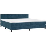  box spring s madracem LED tamnoplavi 200x200 cm baršun | shoptok.hr