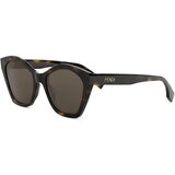 Fendi Lettering Havana Geometric Sunglasses ONE SIZE (54) Havana/Rjava Cene