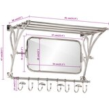 Stalak za prtljagu s vješalicama i zidnim ogledalom aluminijski | shoptok.hr