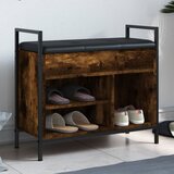  The Living Store Klop za čevlje dimljen hrast 65,5x32x57,5 cm inženirski les - Klop Za Čevlje, (21444161) Cene
