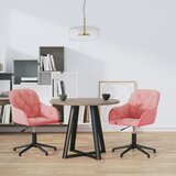  Okretne blagovaonske stolice 2 kom ružičaste baršunaste | shoptok.hr