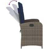  Vrtni naslonjač s jastucima sivi od poliratana - Siva 105 x 59 x 93 cm 1 1 | shoptok.hr