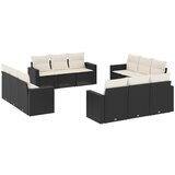 Maison Chic Seti vrtnega pohištva - Vrtna garnitura - Vrtni pohištvo set 12-delna z blazinami črn poli ratan, (21810057) | Shoptok.si