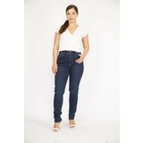 Şans Women's Navy Blue Plus Size 5-Pocket Lycra Jeans. Cene