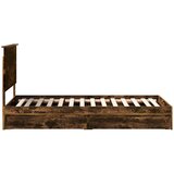  Krevet s od storage s uzglavljem Dimljeni hrast 90 x 200 cm | shoptok.hr