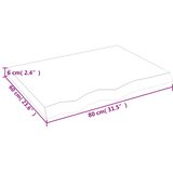  Zidna polica tamnosmeđa 80x60x(2-6) cm od obrađene hrastovine | shoptok.hr