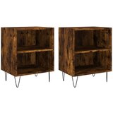 Maison Chic Dvo delni komplet Nočne omarice - Nočne mize dimljeni hrast 40x30x50 cm inženirski les, (21689207) Cene