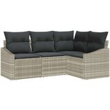  Set kauča za vrt 4 dijela Bež crna Ratan Kutni kauč Pravokutni | shoptok.hr