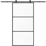 vidaXL Klizna vrata s okovom 102x205 cm ESG staklo i aluminij | shoptok.hr