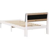  Okvir kreveta s uzglavljem Bijela i svijetlosiva 90 x 190 cm | shoptok.hr